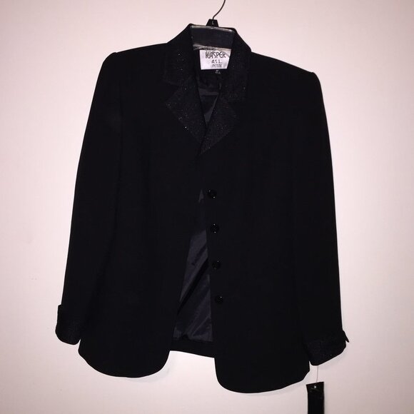 Kasper 3 Piece Evening Suit 4P Black Dressy - Picture 4 of 16